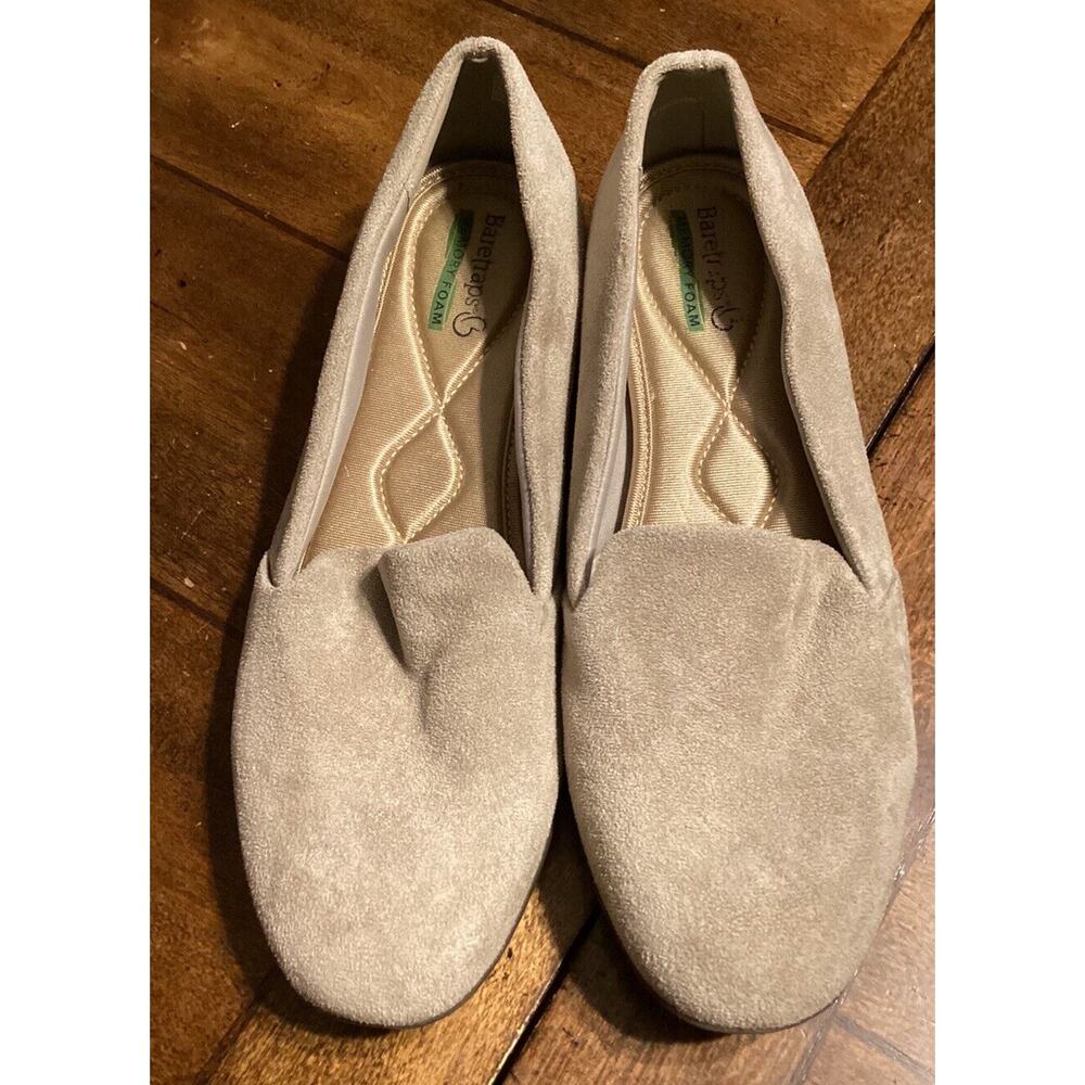 BareTraps Size 6M Janine Womens Tan Flats Memory Foam Slip On Comfort Shoes